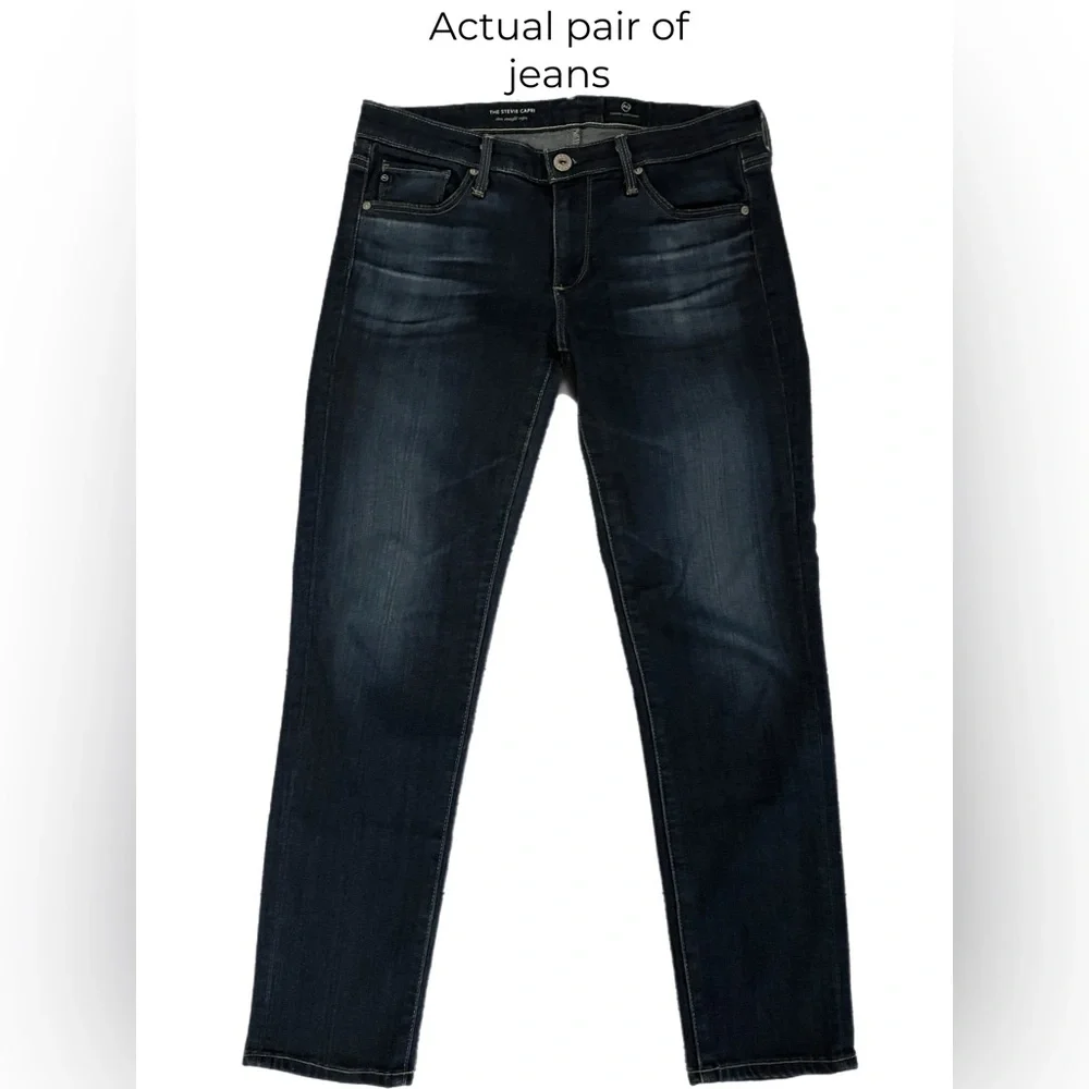 AG Adriano Goldschmied dark wash The Stevie Capri - Picture 2 of 9